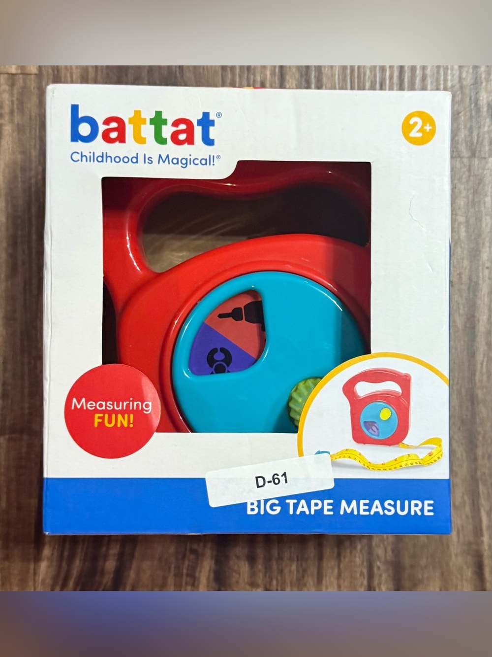Battat Big Tape Measure New in Box 2+ Toddler Toy Tool